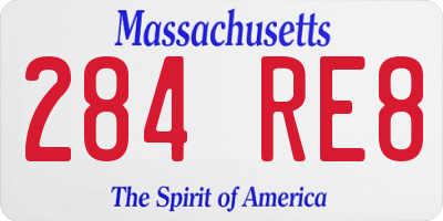 MA license plate 284RE8