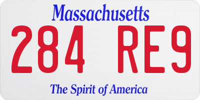 MA license plate 284RE9