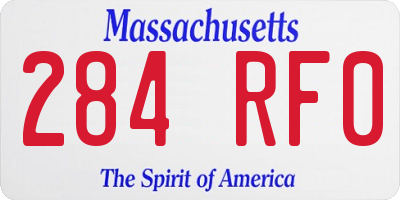 MA license plate 284RF0