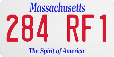 MA license plate 284RF1
