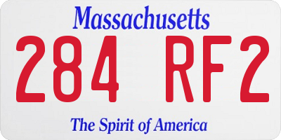 MA license plate 284RF2