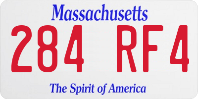 MA license plate 284RF4