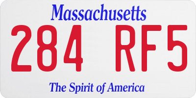 MA license plate 284RF5
