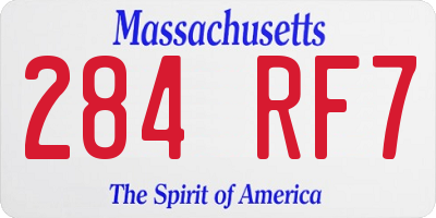 MA license plate 284RF7