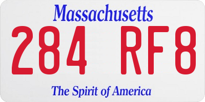 MA license plate 284RF8