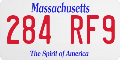 MA license plate 284RF9