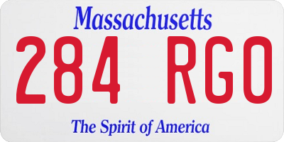 MA license plate 284RG0