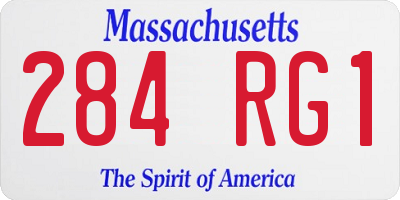 MA license plate 284RG1