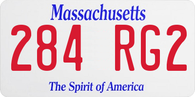 MA license plate 284RG2