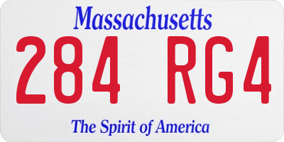 MA license plate 284RG4
