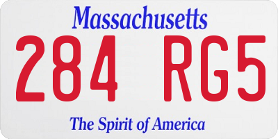 MA license plate 284RG5
