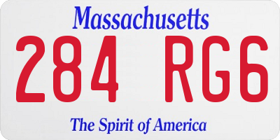 MA license plate 284RG6