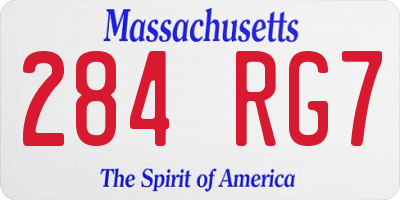 MA license plate 284RG7
