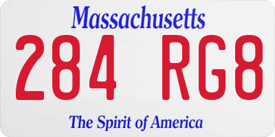 MA license plate 284RG8