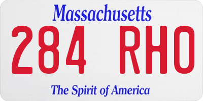 MA license plate 284RH0