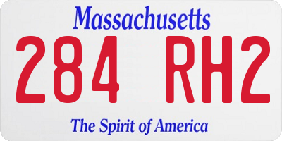 MA license plate 284RH2