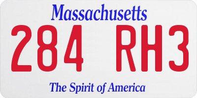MA license plate 284RH3