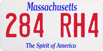 MA license plate 284RH4