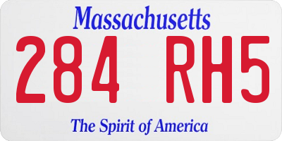 MA license plate 284RH5