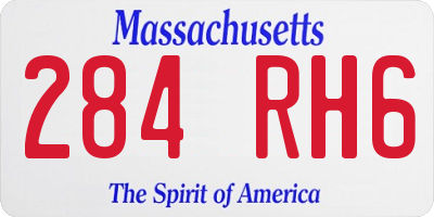 MA license plate 284RH6