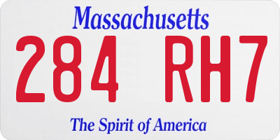 MA license plate 284RH7