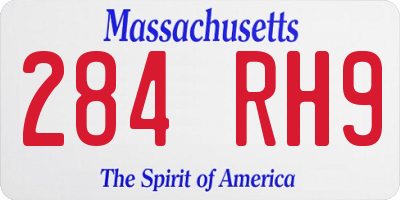 MA license plate 284RH9