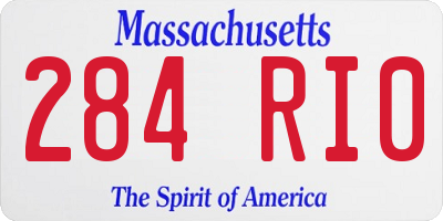 MA license plate 284RI0