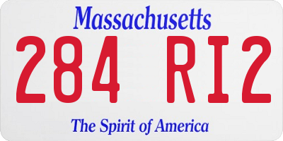 MA license plate 284RI2