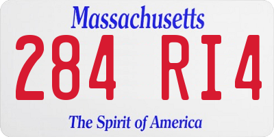 MA license plate 284RI4