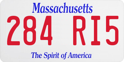 MA license plate 284RI5
