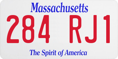MA license plate 284RJ1