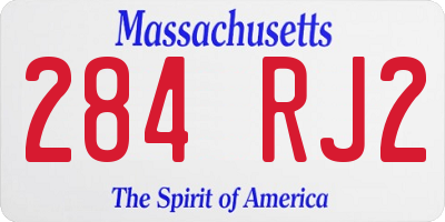 MA license plate 284RJ2