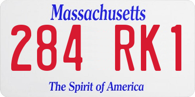 MA license plate 284RK1