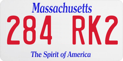 MA license plate 284RK2