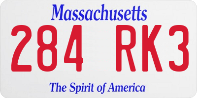 MA license plate 284RK3