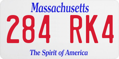 MA license plate 284RK4