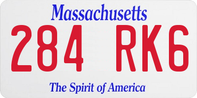 MA license plate 284RK6