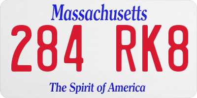 MA license plate 284RK8
