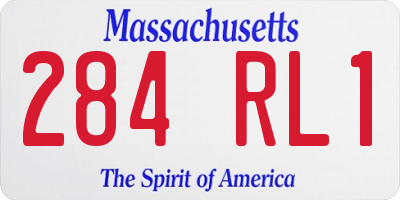 MA license plate 284RL1