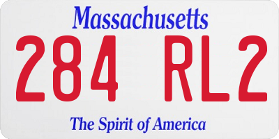 MA license plate 284RL2