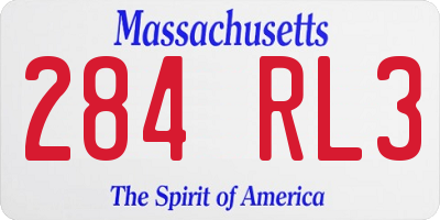 MA license plate 284RL3