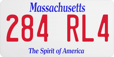 MA license plate 284RL4