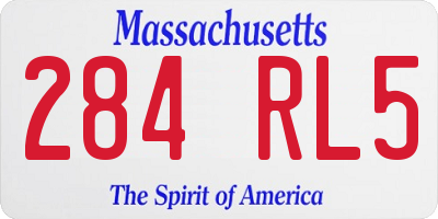 MA license plate 284RL5