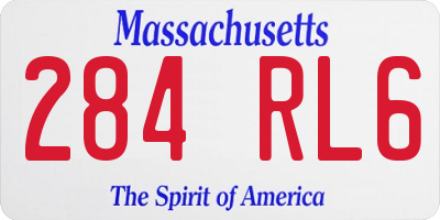 MA license plate 284RL6