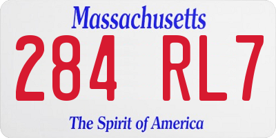 MA license plate 284RL7