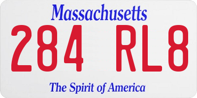 MA license plate 284RL8