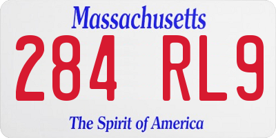 MA license plate 284RL9