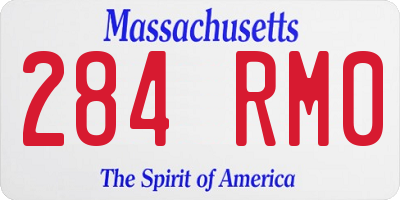 MA license plate 284RM0