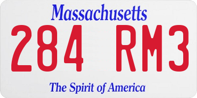 MA license plate 284RM3