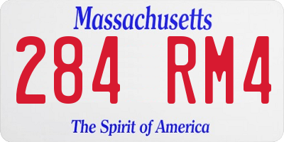 MA license plate 284RM4